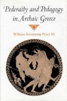 Pederasty and Pedagogy in Archaic Greece cover