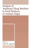 Analysis of Antibiotic/Drug Residues in Food Products of Animal Origin cover