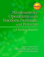 Minilessons for Operations with Fractions, Decimals and Percents cover