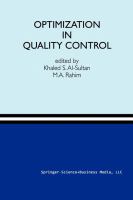 Optimization in Quality Control cover