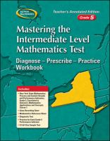 Mastering the New York Intermediate Level Mathematics Test Diagnose--prescribe--practice Workbook, Grade 5 cover