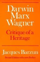 Darwin, Marx, Wagner: Critique of a Heritage cover