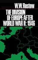 The Division of Europe After World War Ii, 1946 cover