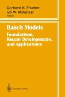 Rasch Models: Foundations, Recent Developments, and Applications cover