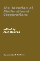 The Taxation of Multinational Corporations cover
