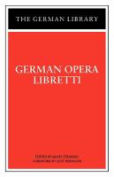 German Opera Libretti (volume52) cover