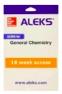 ALEKS Access Code for General Chemistry (18 Week Access) cover